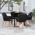 thumbnail image 1 of vidaXL 5 Piece Garden Dining Set with Cushions Black, 1 of 4