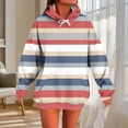 thumbnail image 2 of Enjoytime Pullover Sweatshirts for Women Casual Striped Long Sleeves Hoodie Fashion Loose Winter Tops with Pocket, 2 of 5