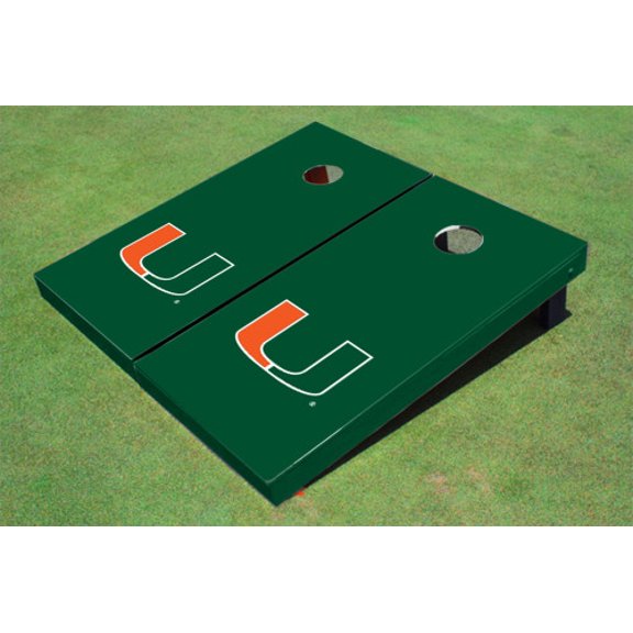 University Of Miami Hunter Matching Solid Cornhole Boards