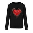 thumbnail image 5 of ClodeEU Women's Valentine's Day Sweatshirt,Cute Heart Print Crew Neck Long Sleeve Pullovers Black,Womens Plus M, 5 of 6