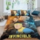 thumbnail image 2 of Invencible Conjunto de sábanas temático, trío de piezas, cómodo y amigable con la piel, diseño único, regalo de decoración para el hogar para familiares, amigos y fans, 90 cm * 190 cm, 2 of 6