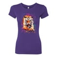 thumbnail image 2 of Tiger Growling Colorful Trippy Tie Dye Animal Lover Womens Slim Fit Junior Tee, Purple Rush, Medium, 2 of 3