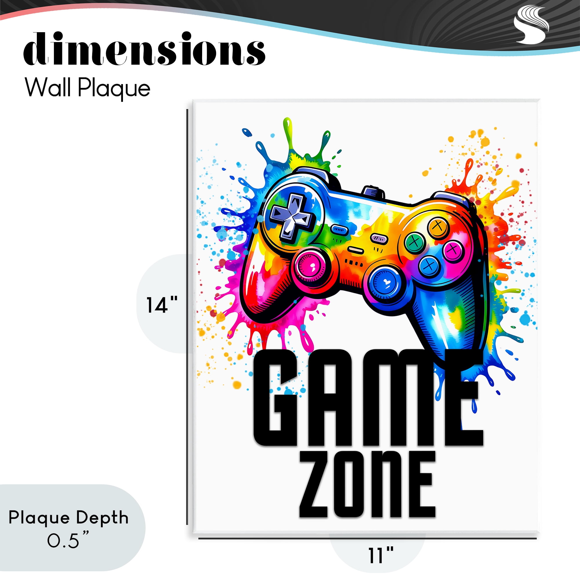 Stupell Industries Game Zone Splash Wall Plaque Art, design by Kim Allen