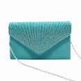 thumbnail image 4 of JoveMarine Women's Elegant Silk Satin Rhinestone Clutch Bag Convertible Shoulder Bag for Evening and Prom Fashion Handbag for Parties and Formal Events Sky Blue, 4 of 4