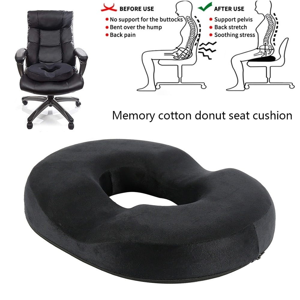 Black Memory Foam Slow Rebound Premium Comfort Seat Rest Cushion Home Office 