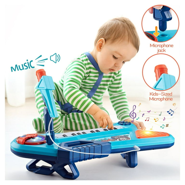 Tepear Toddler Music Toy, Piano Keyboard and Microphone for Year