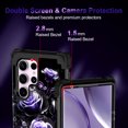 thumbnail image 2 of Casetego for Samsung Galaxy S23 Ultra 5G Case,Glow in The Dark Three Layer Heavy Duty Shockproof Protection Hard Plastic Bumper+Soft Silicone Protective Case,Black Rose, 2 of 7