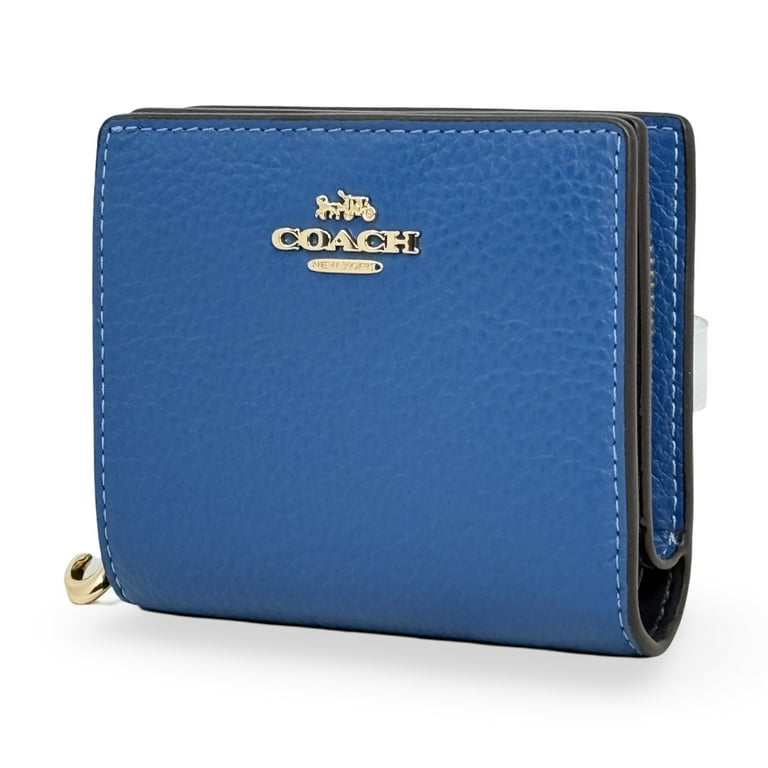 Coach Women's Small Pebbled Leather Snap Wallet (Pacific Bright