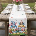 thumbnail image 4 of Easter Gnomes Bunnies Table Runner 108 Inches, Spring Easter Eggs Floral Leaves Bed Runner Dresser Scarves Tabletop for Indoor Outdoor Parties/Ceremony/Banquet, 13"x 108", 4 of 8