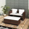 thumbnail image 1 of vidaXL Salon de Jardin 4 Pièces avec Coussins Poly Rotin Brun, 1 of 4