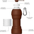 thumbnail image 3 of Botellas de agua plegables de viaje, botella de agua plegable de silicona de 580 ml, a prueba de fugas, portátil reutilizable para viajes, deportes, camping, senderismo (boquilla de café regular), 3 of 3