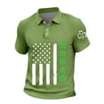 thumbnail image 2 of Ceisia Men's St. Patrick's Day Polo Shirt Collection | Shamrock American Flag Print | Casual Short Sleeve Collared Tops Gift, 2 of 5