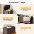 thumbnail image 4 of Dovov 158 Gallon Deck Box, Large Wicker Outdoor Storage Box PE Rattan Storage Bin Waterproof with with Flip Lid for Backyard Patio Furniture Cushions, Gardening Tools, Pool Supplies, Brown, 4 of 11