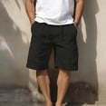 thumbnail image 5 of Lumtrix Men's Cargo Shorts Casual Cotton Drawstring Short Elastic Waist Baggy Work Pants with Multi Pockets Black 3XL, 5 of 6