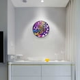 thumbnail image 5 of Yayeee Wall Clock Battery Operated 11.9" Silent Quartz Non-Ticking for Living Room Decor, Purple Wavy Plaid, 5 of 8