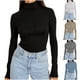 thumbnail image 1 of RKSTN Women's Turtleneck T Shirts Oversized Mock Neck Slim Thermal Tight Underwear Long Sleeve Shirt Tops Womens Casusal Solid Plus Size Base Layer Loose Comfy Shirt Undershirt Fall Spring Clothes, 1 of 8