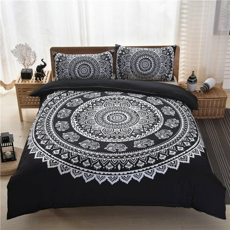 3pcs Set European Lines Bedding Set Queen Double Bed Size