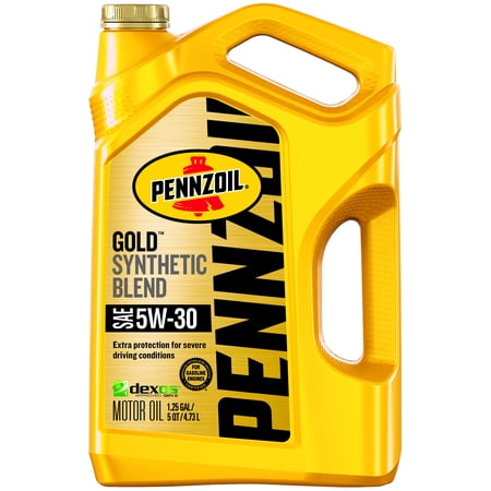 (6 Pack) Pennzoil 5W-30 Gold Dexos Synthetic Blend Motor Oil, 5-quart (Best Synthetic Blend Oil Brand)