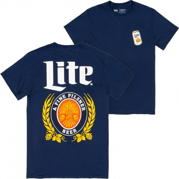 Miller Lite Can Icon Front and Back Print T-Shirt-Small