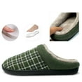 thumbnail image 3 of NeedBo Men's Slippers Memory Foam House Slippers for Men Indoor Outdoor Soft Wool-Like Lining House Shoes Size 8-8.5, Green, 3 of 7