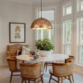 thumbnail image 2 of Industrial Oversized Metal Dome Pendant Light - Modern Farmhouse 15in - Patina Gold, 2 of 4