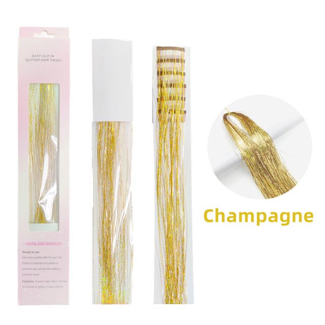 TopLLC Wigs Gold Wre Shiny And Colorful Gold And Wire Gift Box Single Card Wig Piece toupee piece