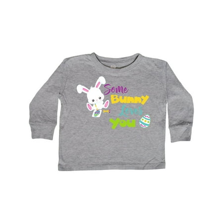 

Inktastic Some Bunny Loves You White Bunny Easter Egg Gift Toddler Boy or Toddler Girl Long Sleeve T-Shirt