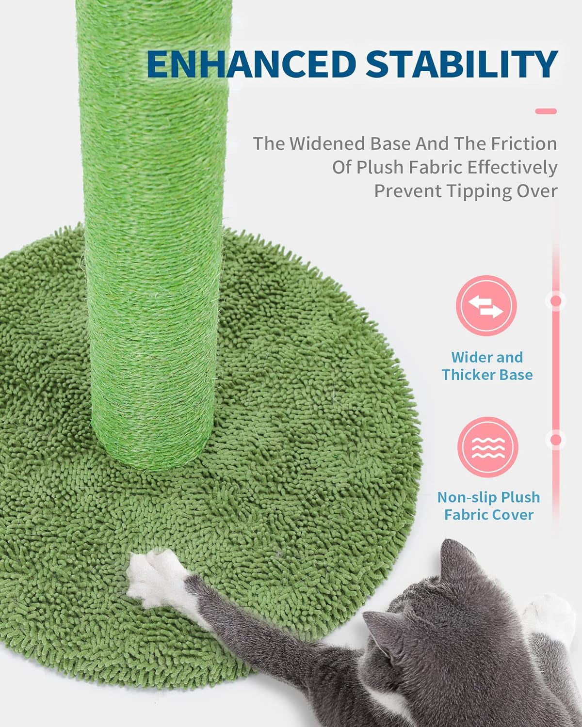 Made4Pets Medium Green Cat Scratching Post with Dangling Balls for Kittens