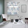 thumbnail image 4 of Blue Beige Octopus Coastal Kitchen Curtains Sets for Windows 24 Inch Length, Nautical Coral Starfish Rod Pocket Window Treatments Tier Curtains and Valances Set for Bedroom/Bathroom, 4 of 8
