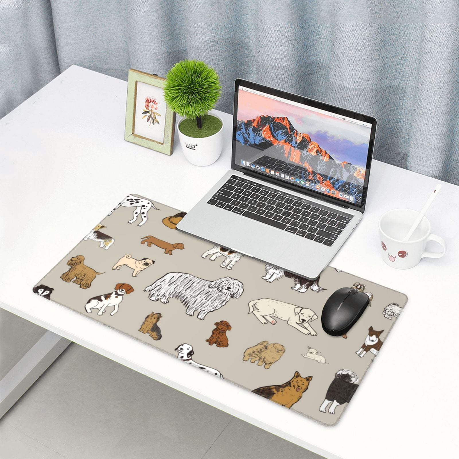 Kdxio Dog Animal Print Large Gaming Mouse Pad,Non-Slip Base,Water Resist Keyboard Pad for Gamer,Office & Home,29.5 x 15.8 in