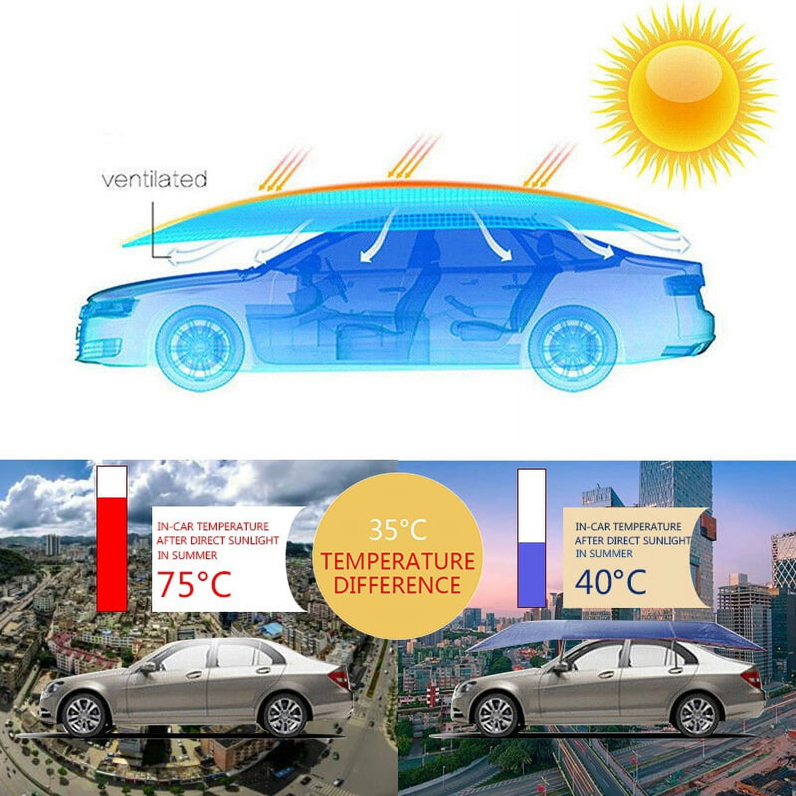 Universal Car Shade Umbrella Cover Tent Cloth Uv Protect Waterproof 4.2 x 2.1M Blue