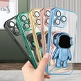 thumbnail image 6 of for iPhone 14 Pro Max Case Astronaut Clear Plating Astronaut Hidden Stand Cover for iPhone 14 Pro Max 6.7 Inch Soft TPU Shockproof Full Camera Protective Phone Case for Women Girls-Green, 6 of 11