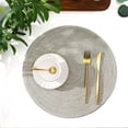 thumbnail image 4 of 15 inch Beige Round Placemats Set of 6 for Dining Table Woven Braided Circle Place Mats Kitchen Placemat, 4 of 9