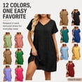 thumbnail image 5 of Auralook Womens Plus Size Dresses Short Sleeved V-Neck Sundress Casual Summer Casual Swing Dresses, 5 of 8