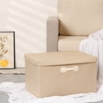 thumbnail image 5 of REGALWOVEN Storage Cube, Fabric Storage Bin with Lid and Handle for Shelves Closet, Collapsible Basket for Organizing Clothes Books Beige 18.1*14.2*11in, 5 of 5
