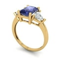 thumbnail image 2 of Three-Stone Engagement Ring for Women - 2.82ct Simulated Tanzanite in 14K Yellow Gold Promise Ring, 2 of 6