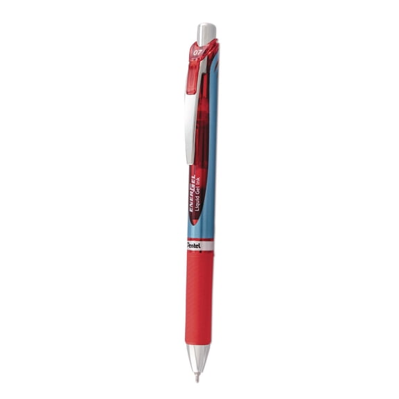 Pentel Of America Energel Rtx Retractable Gel Pen, Medium 0.7 Mm, Red , Red/gray Barrel Penbln77b