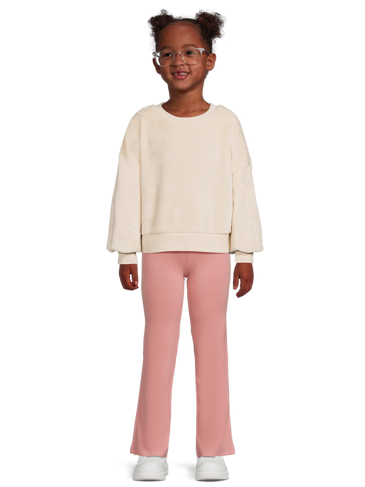 Wonder Nation Girls’ Kid Tough Knit Flare Leggings, Sizes 4-16 & Plus