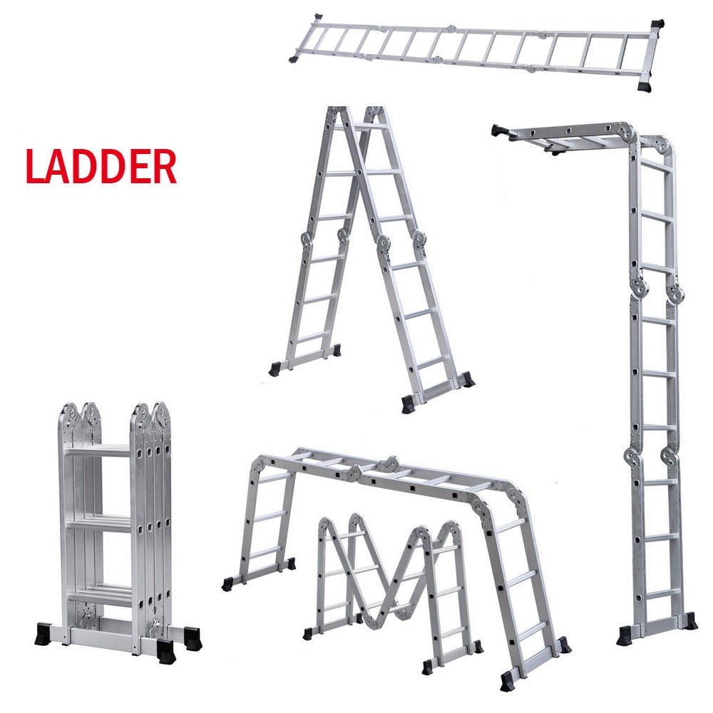 Aluminum Ladder Folding Step Ladder Extendable Heavy Duty Multi Purpose