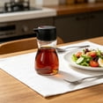 thumbnail image 6 of JHyouerji Glass Seasoning Bottle,Black Thick Transparent Glass Press Spout Condiment Dispenser for Oil Vinegar Kitchen Countertop Storage, 6 of 6