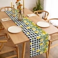 thumbnail image 3 of Lemon Check Table Runner - 108 Inch Long, Kitchen Dining Table Runner Dresser Scarves, Black Plaid Eucalyptus Farm Country Flower Farmhouse Decor for Coffee Tables Wedding Party Banquet, 3 of 8