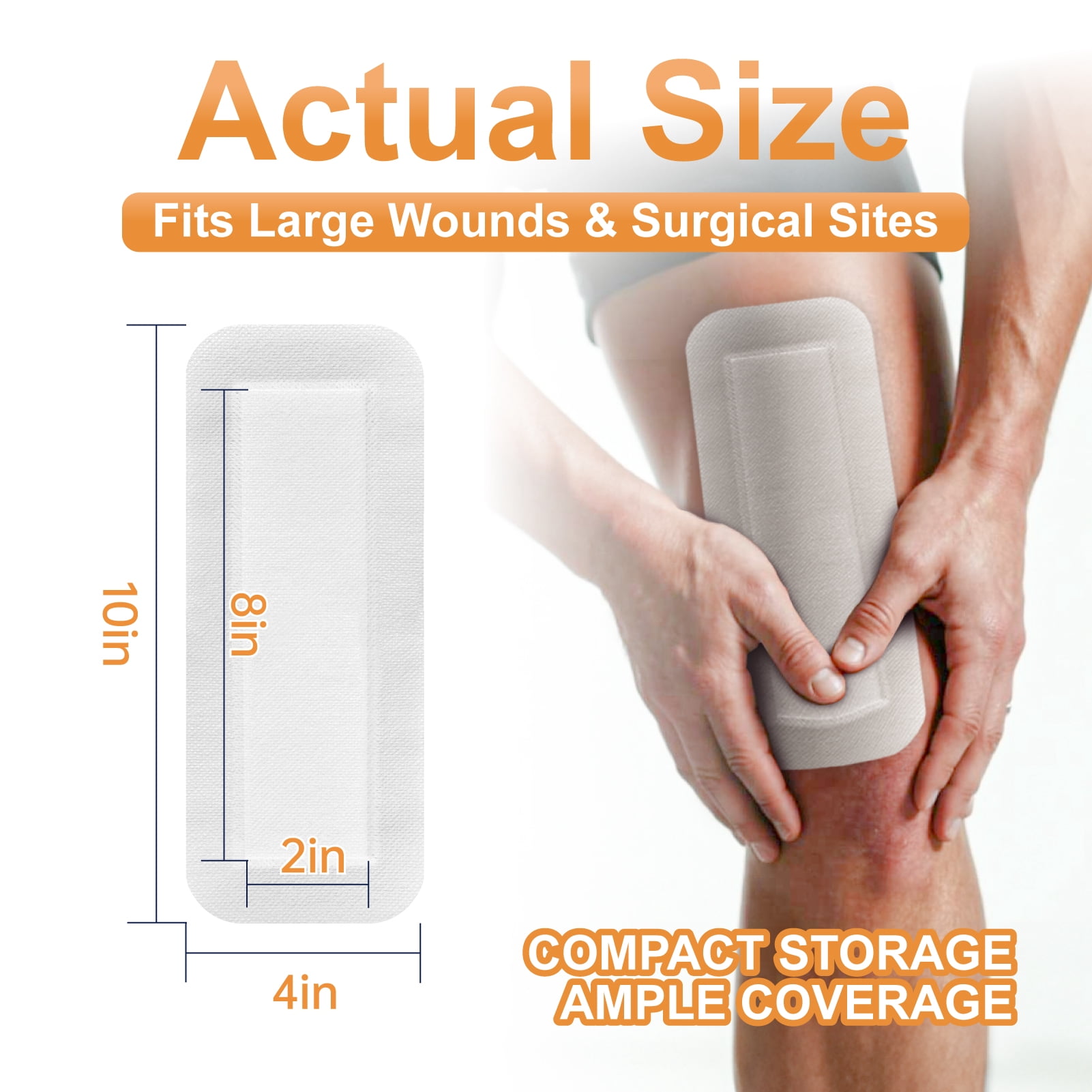 [4''x10''-25count] Carbou Island Dressing Bordered Gauze Pads,Highly Absorbent Adhesive Wound Dressing for Wound Care