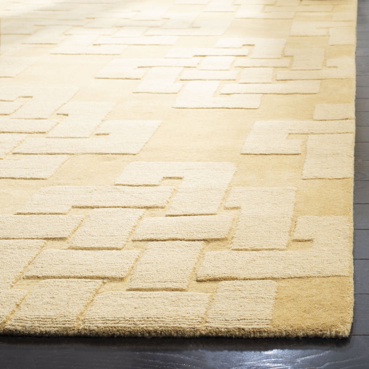 SAFAVIEH Martha Stewart Knot Geometric Wool Runner Rug, Rattan, 2'3" x 8'