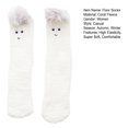thumbnail image 7 of Eoperou 1 Pair Adults Socks Cartoon Cat Hare Alpaca Giraffe Chick Fuzzy Fluffy Thickened Stretchy Keep Warm Coral Fleece Autumn Winter Floor Sleeping Socks for Home, 7 of 7