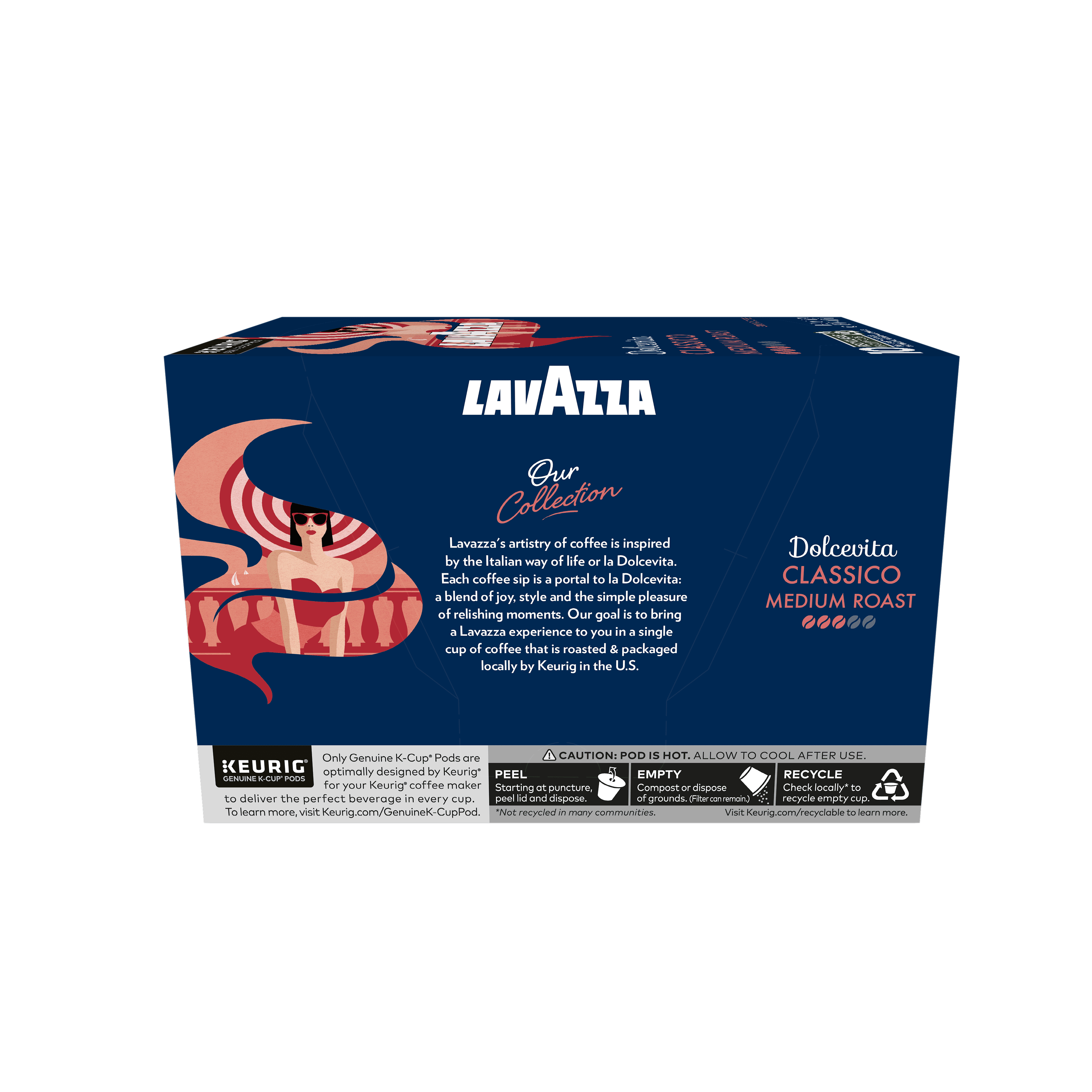 Lavazza Dolcevita Classico Keurig K-Cup® Pods, Medium Roast, Arabica and Robusta Blend (60 Pods)