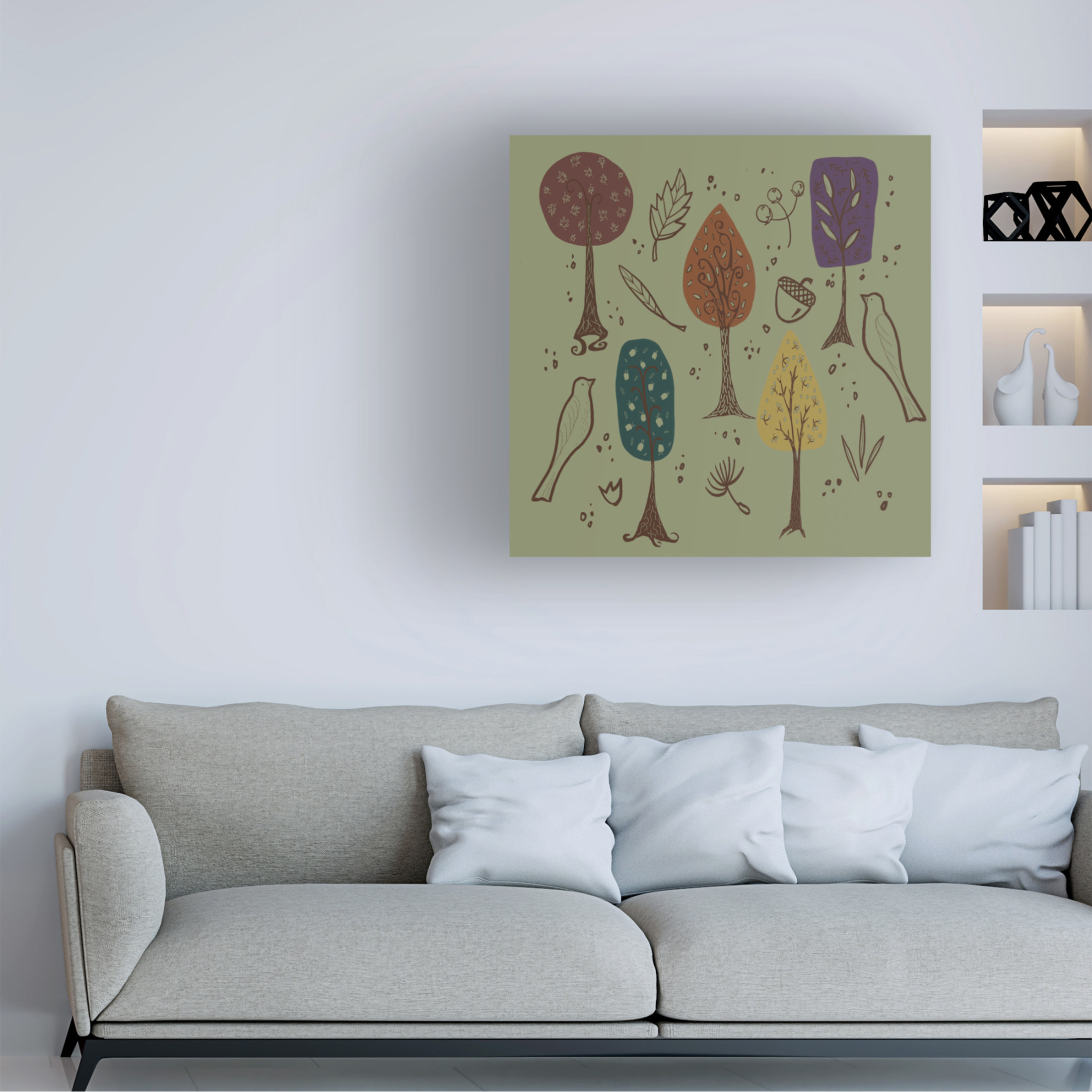 Canvas Wall Art - Christine Rotolo 'Autumn Green' Wall Art for Living Room, Bedroom, or Office Décor by Trademark Fine Art - 18 x 18 Inches