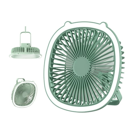 

Camping Fan with LED Light USB Rechargeable Mini Ceiling Fan with Foldable Hangings Hook Portable Desk Fan Quiet Adjustment 3 Speeds Wind for Indoor Outdoor
