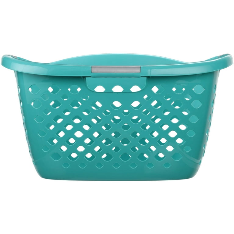 Home Logic 1.8 Bushel Hip Grip Plastic Laundry Basket, Teal, Adult