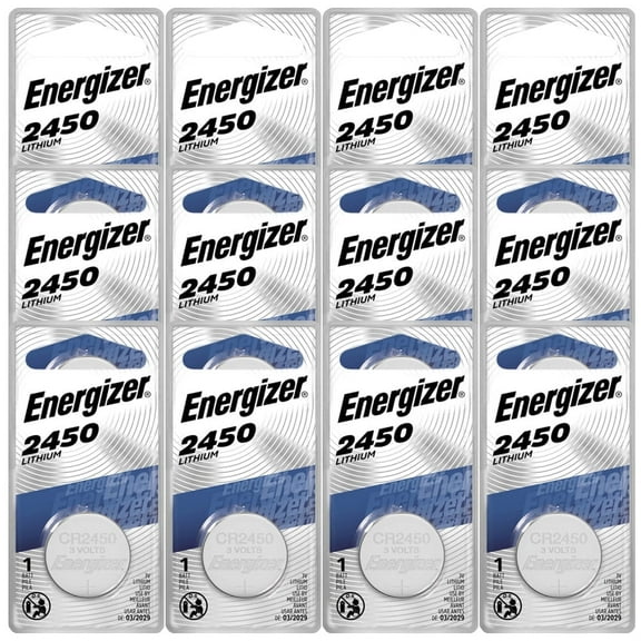 Energizer CR2450 Lithium Battery, 3v ECR2450, 12 PK