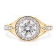 thumbnail image 2 of 1 1/2 ct. t.w Center 7MM Round Cut Lab Created Moissanite Diamond Halo Engagement Ring For Women 14K Solid Yellow Gold (G-H Color, VVS1 Clarity, 1.50 Cttw)Size : 8, 2 of 7